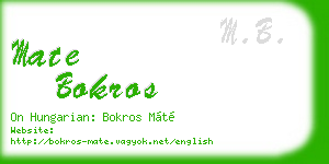 mate bokros business card